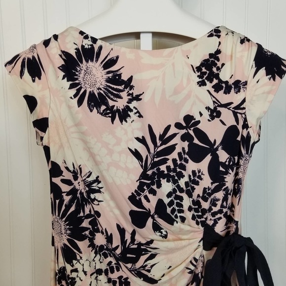 Taylor Maternity Floral Dress Pink Navy MED - Picture 6 of 6
